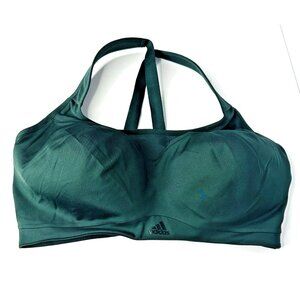 ADIDAS Sports Bra 38C Aeroready Pine Green Wireless Lightly Padded 3-Hook